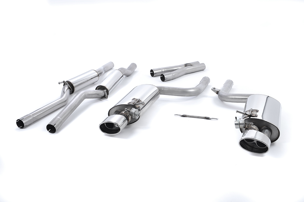 MILLTEK Sportauspuff / Duplex-Anlage 2x 60 mm ab Kat. für: AUDI RS4 V8 - B7 | ESD mit Klappensteuerung / Endrohre 150x95 oval / Mehrleistung: 10.2 PS + 20.7nm