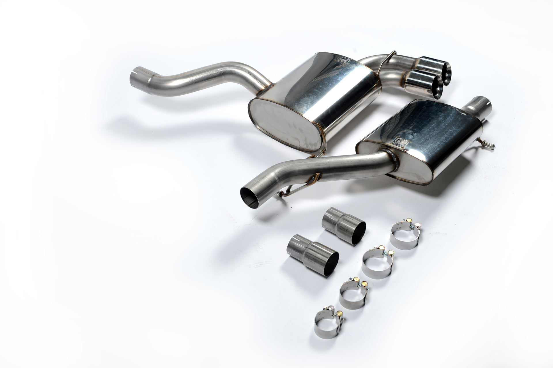 MILLTEK Sportauspuff / Anlage 70mm ab Kat. für: AUDI S3 - 8P | Endrohre 2x 80 rund GT