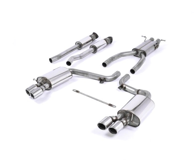 MILLTEK Sportauspuff / Duplex-Anlage 2x 60 mm ab Kat. für: AUDI S6 - 4F /  5.2 V10 - 320 kW | Endrohre JET 4x 80 rund, schräg,eingerollt