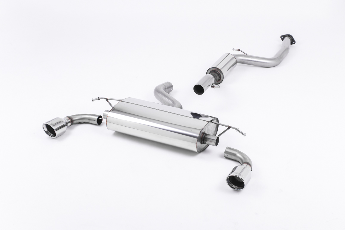 MILLTEK Sportauspuff / Duplex-Anlage 70mm ab Kat. für: FORD Focus ST | Endrohre 2x 100 rund, schräg