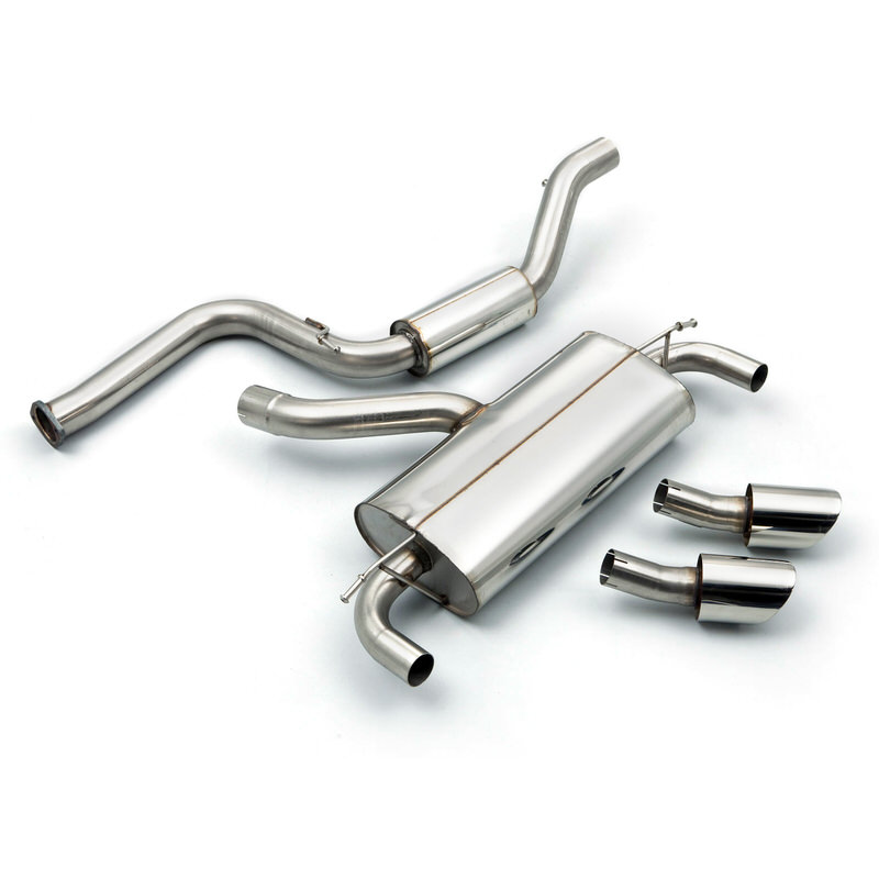 MILLTEK Sportauspuff / Duplex-Anlage 76mm ab Kat. für: FORD Focus RS 2.5T | Endrohr 2x 115 DTM-Style