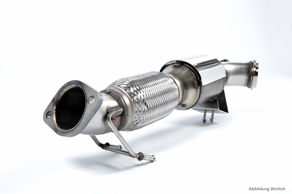 MILLTEK Downpipe 76mm mit Sport-Kat. 200cpsi für: FORD Focus RS - DYB / 2.3T - 257 kW | passend zu den MILLTEK-Anlagen ab Kat. / mit CH-Gutachten