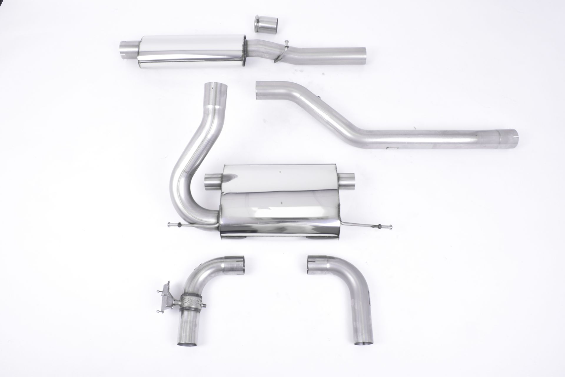 MILLTEK Sportauspuff / Duplex-Anlage 76mm ab Kat. für: FORD Focus RS - DYB / 2.3T - 257 kW | Endrohr 2x Jet-115 - Carbon  / ESD mit Klappe wie orig.