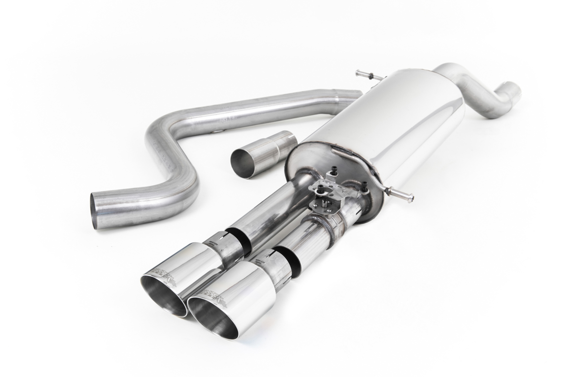 MILLTEK Sportauspuff / Anlage 70mm ab Kat./OPF für: FORD Fiesta ST - JHH / 1.5 EcoBoost - 147 kW | Endrohre 2x 90 GT - poliert /  beginnt ab Partikelfilter, orig. Klappensteuerung wird weiterverwendet