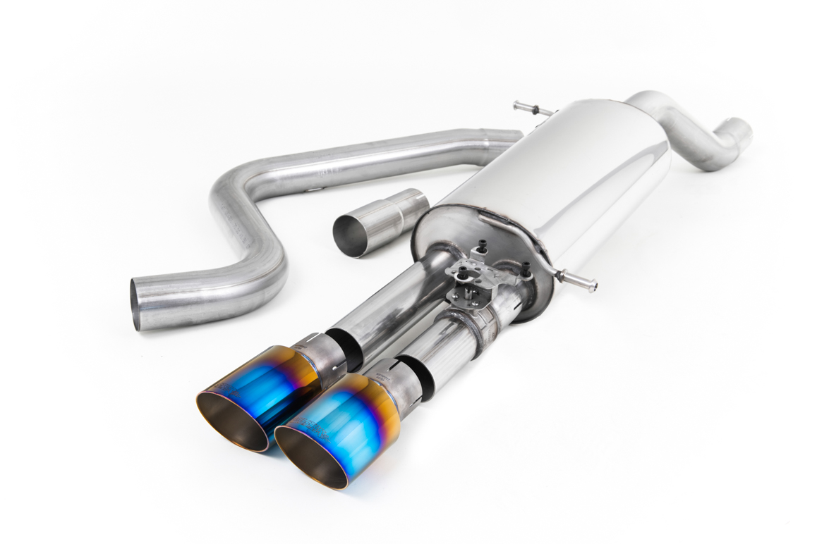 MILLTEK Sportauspuff / Anlage 70mm ab Kat./OPF für: FORD Fiesta ST - JHH / 1.5 EcoBoost - 147 kW | Endrohre 2x 90 GT - Titan /  beginnt ab Partikelfilter, orig. Klappensteuerung wird weiterverwendet