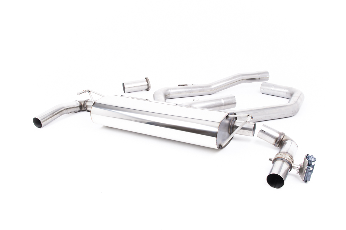 MILLTEK Sportauspuff / Duplex-Anlage 76mm ab Kat./OPF für: HYUNDAI i30 N Performance - PDE / 2.0T - 202 kW, mit OPF  | Endrohr 2x GT 115 - Carbon  / ESD mit Klappe wie orig.