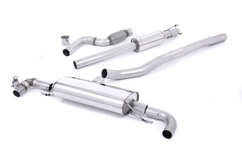 MILLTEK Sportauspuff / Duplex-Anlage 76mm ab Kat. für: MERCEDES A45 AMG - W176  / 2.0T - 265,280 kW, ohne OPF  |  Endrohre unsichtbar, Optik bleibt original / ESD mit Klappe