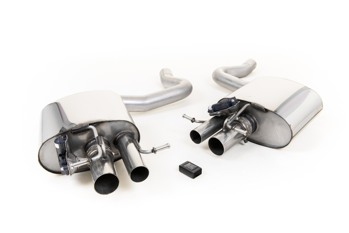 MILLTEK Sportauspuff Edelstahl / Duplex-ESD 70mm für: MERCEDES AMG C63, C63S - W205 /  4.0T - 350,375 kW / Für Modelle ohne orig. Auspuffklappen-System, wird mit Stellmotoren geliefert.