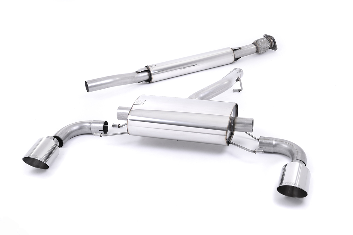 MILLTEK Sportauspuff / Duplex-Anlage 63.5 mm ab Kat. für: SUBARU BRZ / 2.0 - 147 kW |  mit Endrohren 2x GT115 - verchromt