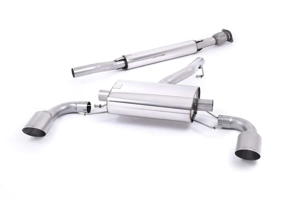 MILLTEK Sportauspuff / Duplex-Anlage 63.5 mm ab Kat. für: SUBARU BRZ / 2.0 - 147 kW |  mit Endrohren 2x GT115 - Titan gebürstet