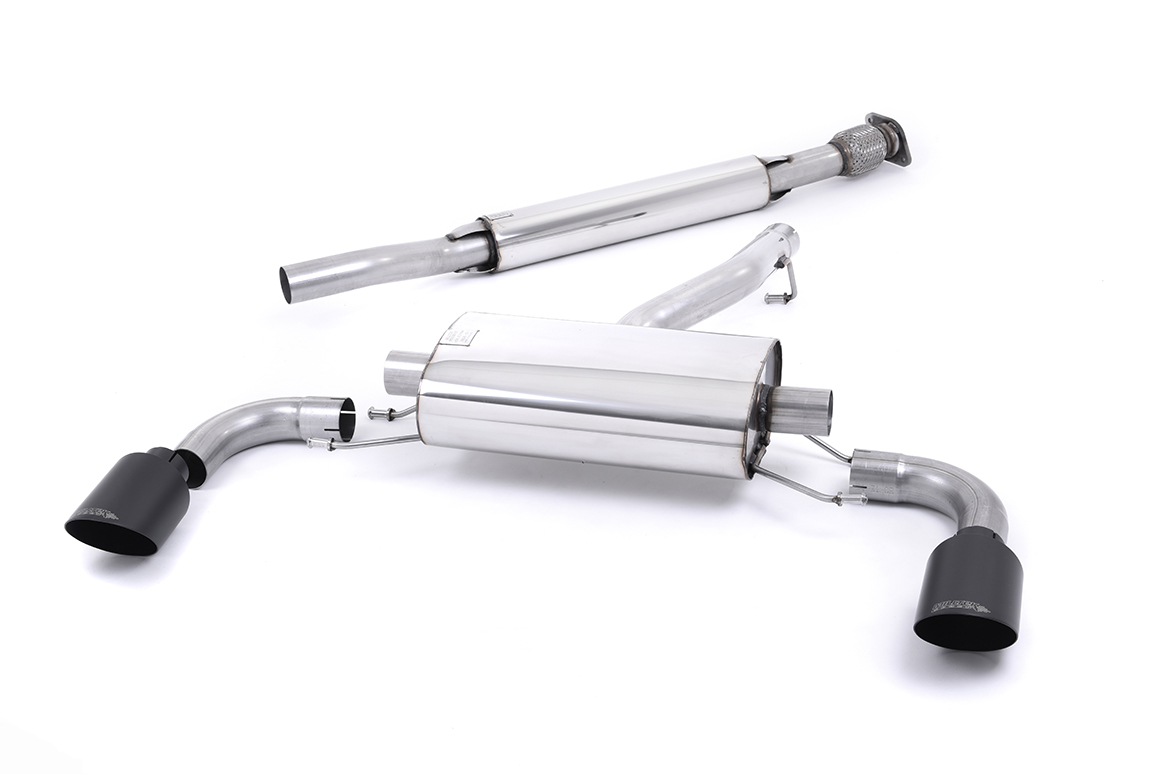 MILLTEK Sportauspuff / Duplex-Anlage 63.5 mm ab Kat. für: SUBARU BRZ / 2.0 - 147 kW |  mit Endrohren 2x GT115 - Schwarz matt