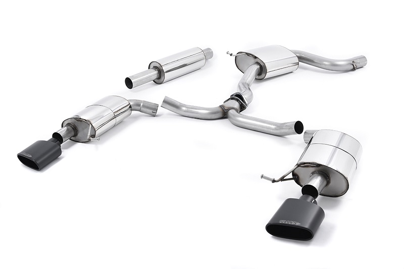 MILLTEK Sportauspuff / Duplex-Anlage 76mm ab Kat. für: SEAT Leon ST Cupra - 5F / 2.0TSI - 206,213 kW | Endrohre 152x76 flachoval - Cerakote black