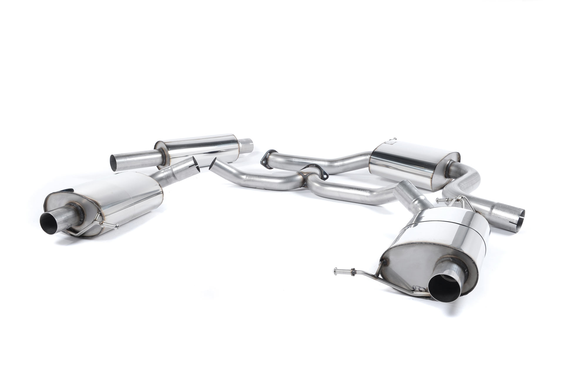 MILLTEK Sportauspuff / Duplex-Anlage 76mm ab Kat. für: SKODA Octavia RS - 5E / 2.0TSI - 162,169,180 kW, ohne OPF | ohne Endrohre, Optik bleibt original