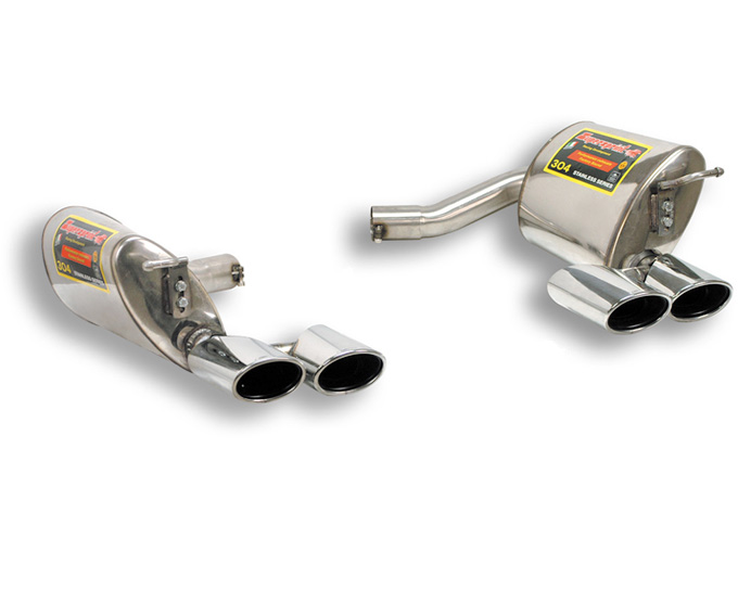 SUPERSPRINT Sport-Auspuff Edelstahl / Duplex-ESD für: MERCEDES AMG SL55 - W230 / 5.5 - 368 kW  |  Endrohre: 4x 120x80 oval gebördelt / inkl. Montage-Adapter 844913