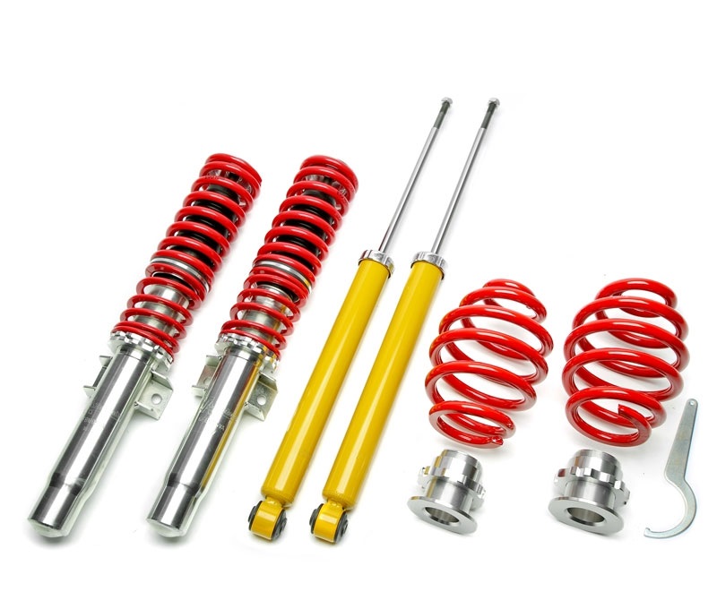TA TECHNIX Gewindefahrwerk für: BMW 3-er - E46, Lim.,Coupé,Cabrio,Touring / 1998 - 2007  |  VA/HA-Last max. kg: 1000/1215  | Tiefer mm VA/HA: 30-60/30-60 | Hinweise: G2,G8, ohne M3 + X-Modelle