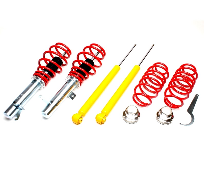 TA TECHNIX Gewindefahrwerk für: FORD Fiesta - JD.JH. incl. ST150  |  2001-08  / VA-Last max. kg: 900 | Tiefer mm VA/HA: 20-50/20-50 | Hinweise: G2