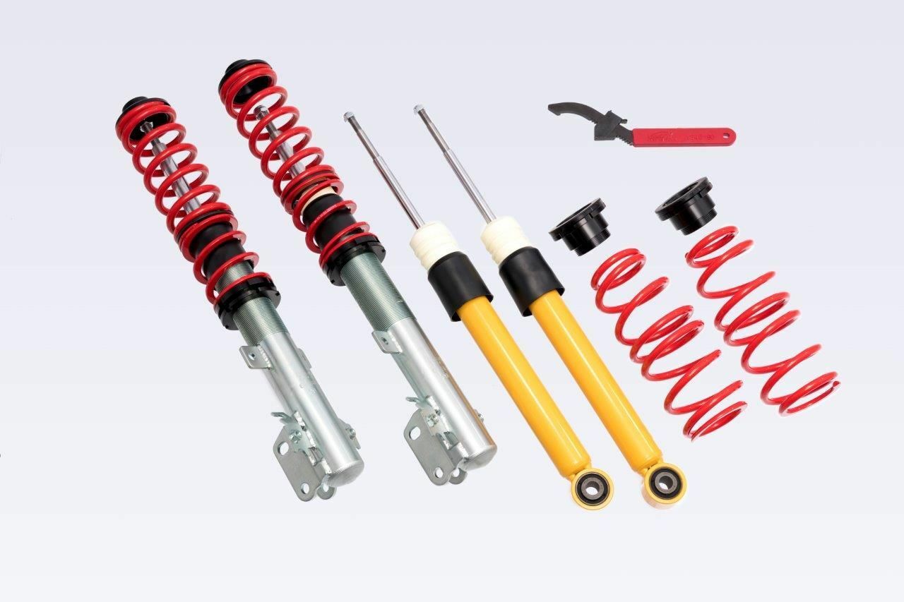 V-MAXX Gewindefahrwerk für: AUDI A4 - B5 / 1.6 - 2.8, Lim. + Avant  /  4.94-10.00 | VA-Last max. kg: 1120 | Tiefer mm VA/HA: 30-60 / 30-60 | Hinweise: 2,4
