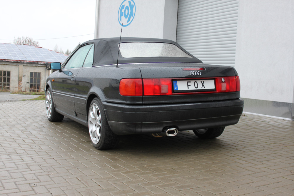 FOX Sportauspuff / ESD f&uuml;r: AUDI 80 - 89/B4, inkl. Cabrio / 2.0, 2.3 / -98kW | Endrohr-Typ: 1x 135x80 flachoval | Hinweise: S, 53, inkl. Montage-Adpater