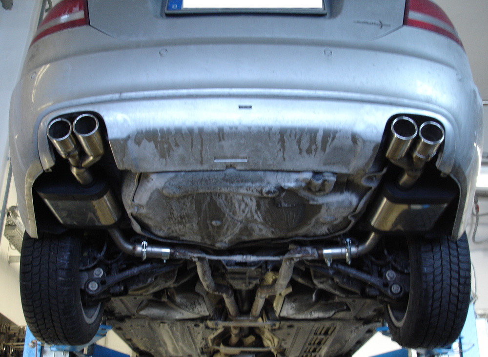 FOX Sportauspuff / Duplex-ESD f&uuml;r: AUDI A6, A6 Quattro, Allroad - 4F, Lim., Avant / 2.0, 2.4, 2.8, 3.0, 3.2 / 125-188kW | Endrohr-Typ: 4x 76 rund | Hinweise: S, 17