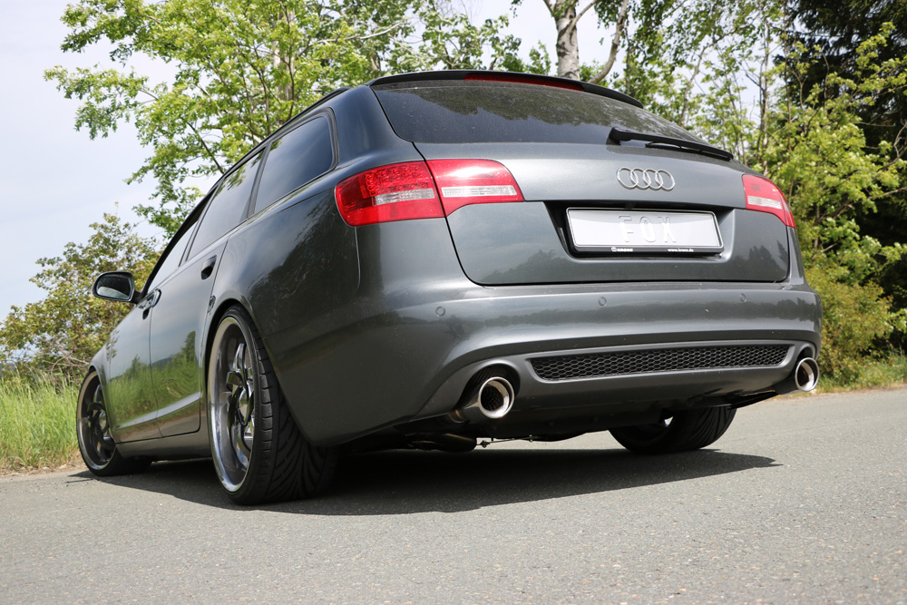FOX Sportauspuff / Duplex-ESD f&uuml;r: AUDI A6, A6 Quattro, Allroad - 4F, Lim., Avant / 2.0TDI, 2.7TDI, 3.0TDI / 100-171kW | Endrohr-Typ: 2x 90 rund | Hinweise: XS, 17