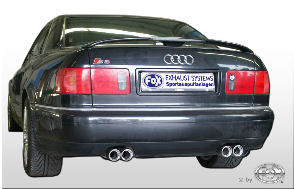 FOX Sportauspuff / Duplex-ESD f&uuml;r: AUDI A8 + S8 (D2) 4.2 / 175-265kW | Endrohr-Typ: 4x 76 rund | Hinweise: X, 17