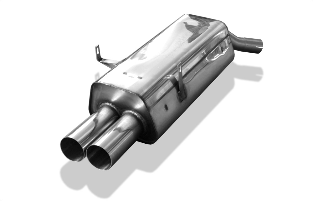 FOX Sportauspuff / ESD f&uuml;r: BMW E36 / 316i, 318i / -85kW | Endrohr-Typ: 2x 76 rund | Hinweise: S/1, 10