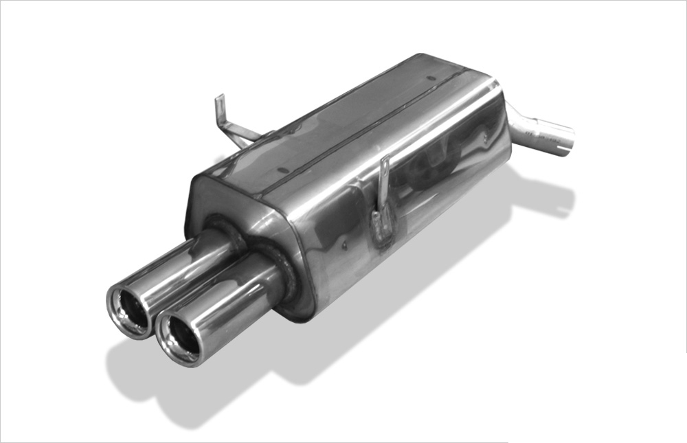 FOX Sportauspuff / ESD f&uuml;r: BMW E36 / 316i, 318i / -85kW | Endrohr-Typ: 2x 76 rund | Hinweise: S/1, 13