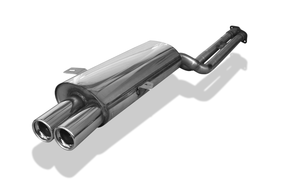 FOX Sportauspuff / ESD f&uuml;r: BMW E36 / M3 3.0, 3.2 -236kW | Endrohr-Typ: 2x 76 rund (ab Kat.) | Hinweise: S, 13