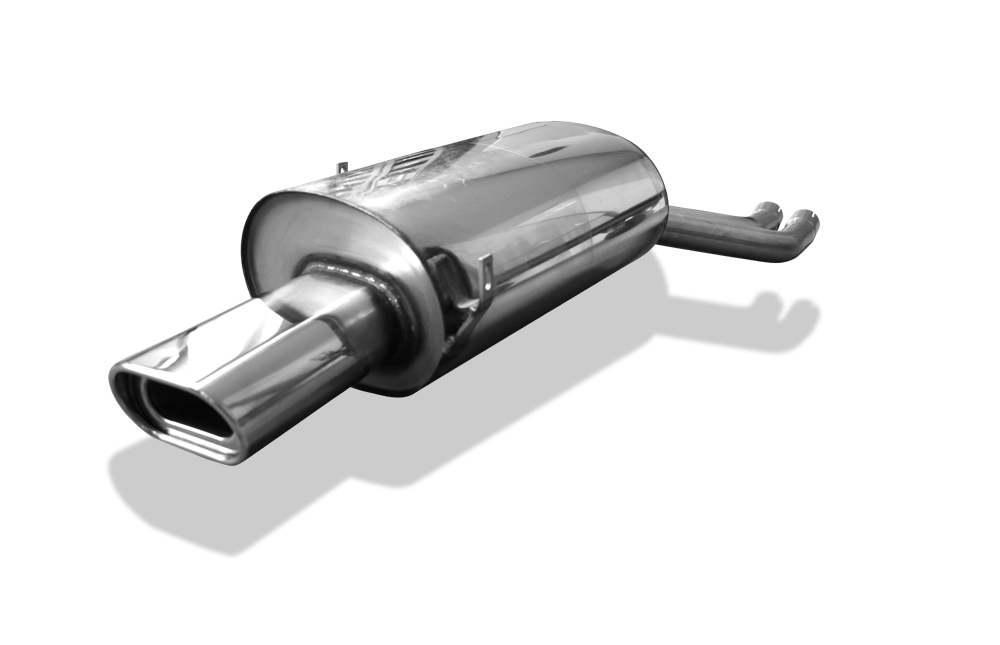 FOX Sportauspuff / ESD f&uuml;r: BMW E46 / 6.2000- / 320i, 325i, 325ix, 330i, 330ix / 2.2 125kW, 2.5 141kW, 3.0 170kW | Endrohr-Typ: 1x 135x80 flachoval | Hinweise: S, 53