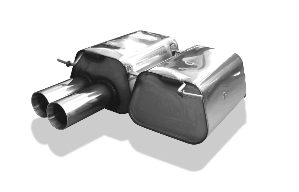 FOX Sportauspuff / ESD f&uuml;r: BMW 318i, 320i - E90, E91 / 2.0 - 95, 110 kW | Endrohr-Typ: 2x 80 rund | Hinweise: S, 24