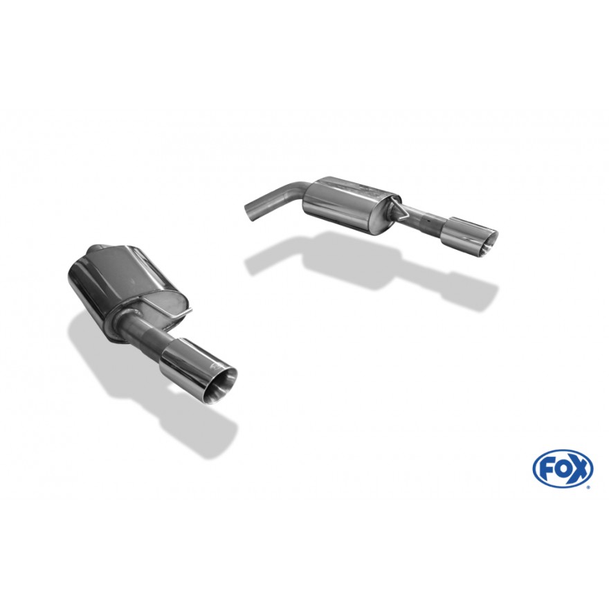 FOX Sportauspuff / Duplex-ESD für: BMW 335i/xi,335d/xd - E90,E91,E92 /  225,210 kW |  Endrohr-Typ: 2x 90 rund |  Hinweise: XS,25, Nicht passsend für Modelle mit M-Technik Stossstange