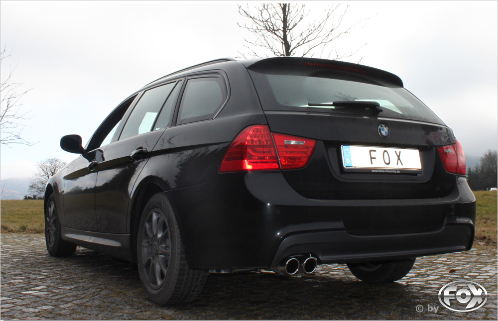 FOX Sportauspuff / ESD f&uuml;r: BMW 320d, 320xd - E90, E91, E92 / 130, 135 kW | Endrohr-Typ: 2x 76 rund | Hinweise: S, 17