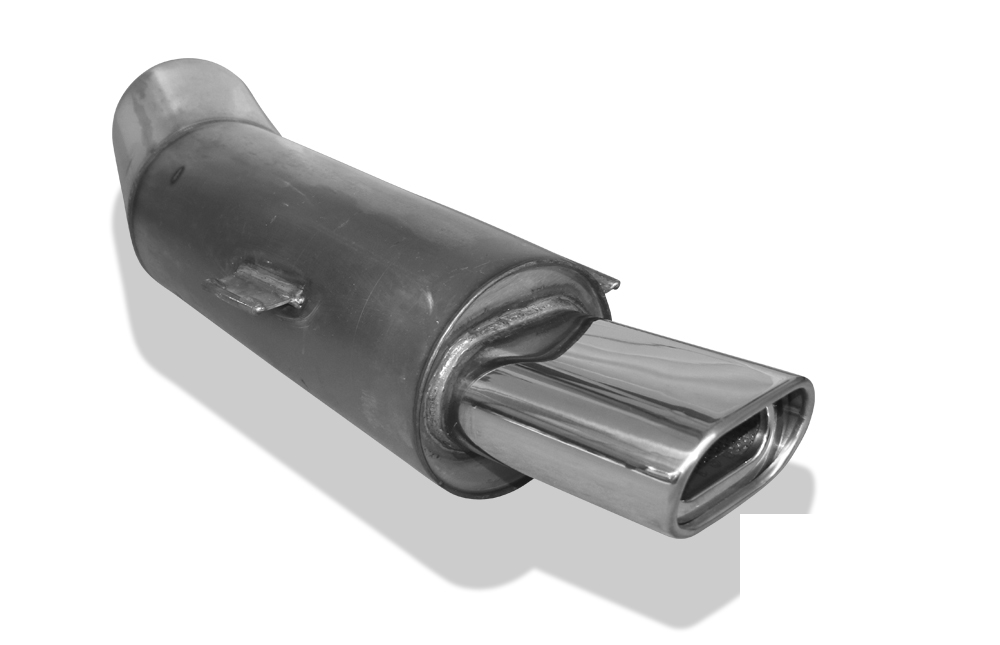 FOX Sportauspuff / ESD f&uuml;r: BMW E34 / 525i 24V / 141kW | Endrohr-Typ: 1x 135x80 flachoval | Hinweise: S, 53