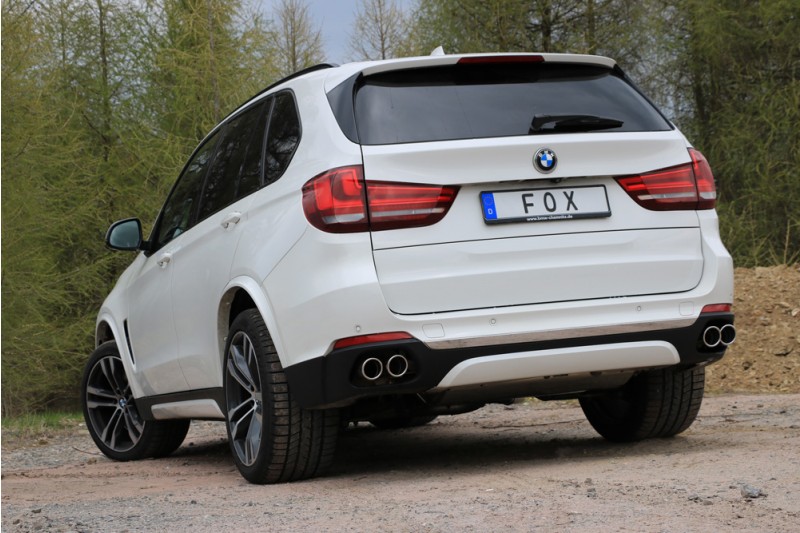 FOX Sportauspuff / Duplex-ESD f&uuml;r: BMW X5 xDrive 50i - F15 / 4.4i - 330 kW | Endrohr-Typ: 4x 80 rund | Hinweise: XS, 16