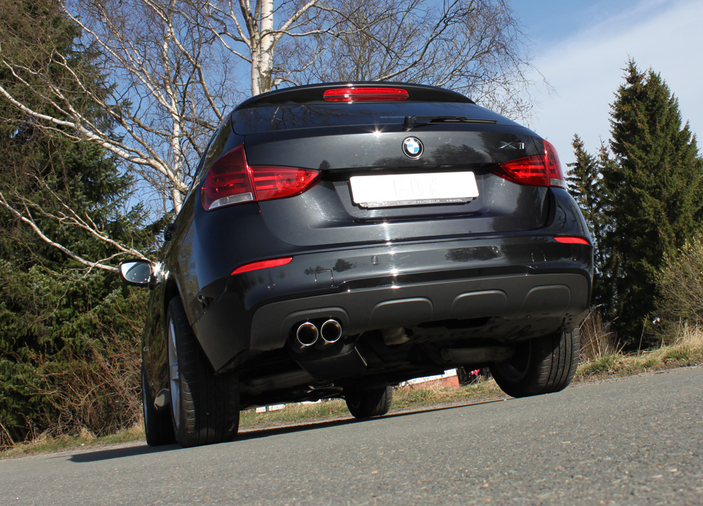 FOX Sportauspuff / ESD f&uuml;r: BMW X1 - X84 / xDrive 28i - 180 kW | Endrohr-Typ: 2x 80 rund | Hinweise: S, 25