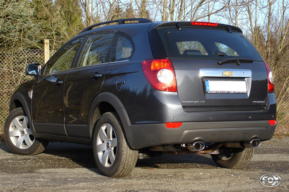 FOX Sportauspuff / Duplex-ESD f&uuml;r: CHEVROLET Captiva - 2WD, 4WD / 2.4, 3.2, 2.0D - 100, 169, 93, 110 kW | Endrohr-Typ: 2x 115x85 oval / passt auch mit AHK