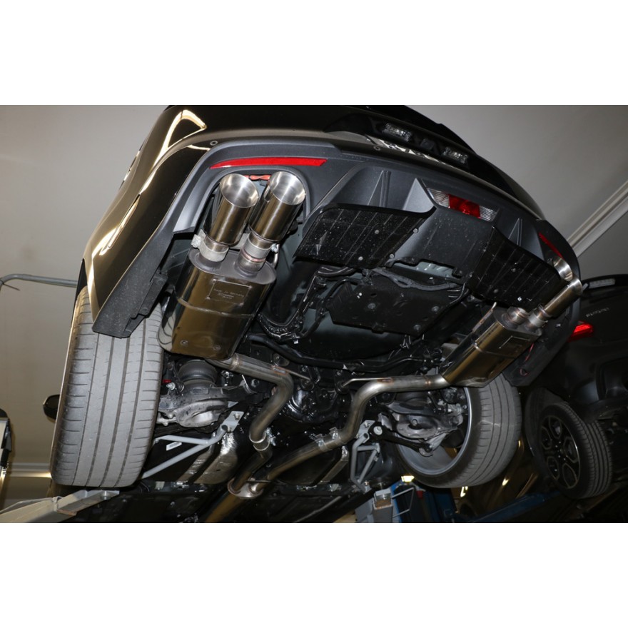 FOX Sportauspuff / Duplex-ESD f&uuml;r: FORD Mustang V8 - LAE, Facelift / 5.0 - 331 kW | Endrohr-Typ: 4x 100 rund | Hinweise: S, 25 / ESD haben hochwertige elektr. Klappen von ASR