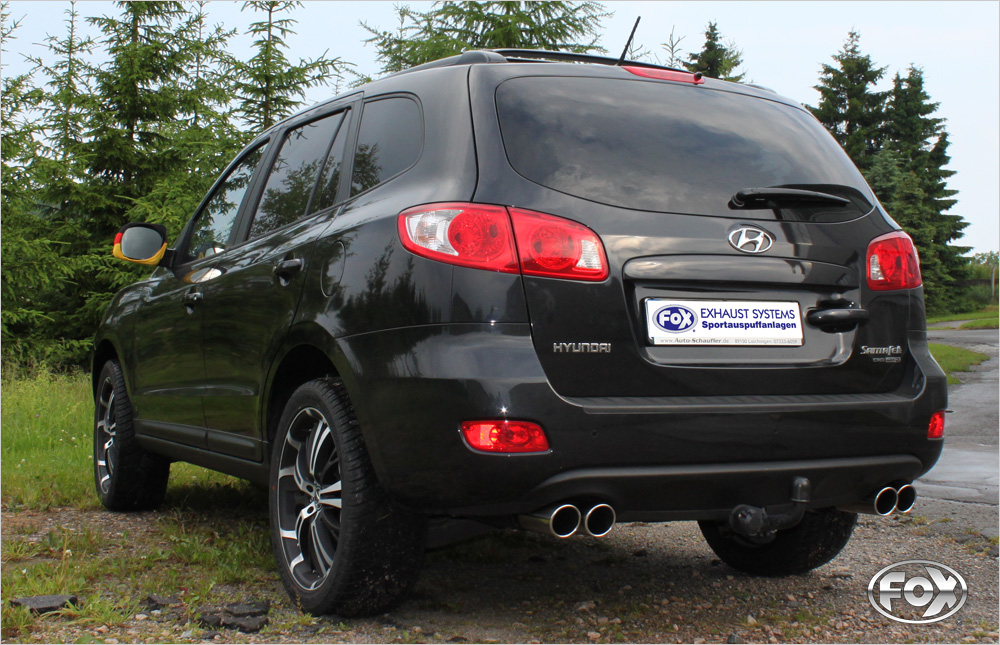 FOX Sportauspuff / Duplex-ESD f&uuml;r: HYUNDAI Santa Fe - CM / 2006-12 / 2.2 CRDi - 110, 114 kW | Endrohr-Typ: 4x 90 rund | Hinweise: S, 16