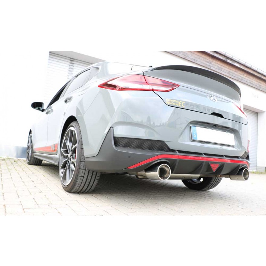 FOX Sportauspuff / Duplex-ESD 70mm f&uuml;r: HYUNDAI i30N Perf. Fastback - PD / 2.0T - 202 kW, mit OPF | Endrohr-Typ: 2x 114 rund | Hinweise: S, 12, mit Klappe