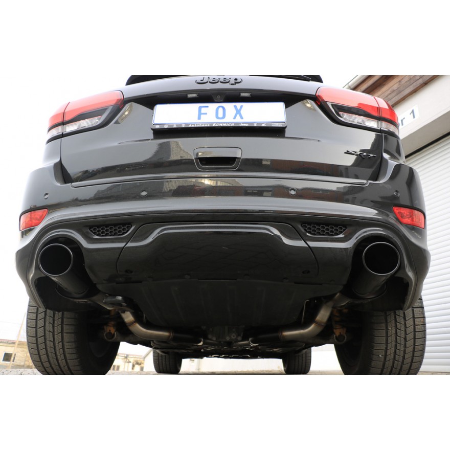 FOX Sportauspuff / Duplex-ESD für: JEEP Grand Cherokee SRT-8 - WK2 / 6.4 - 344 kW  |  Endrohr-Typ: 129x106 oval, schwarz |  Hinweise: S,32 black / bis 2013 mit 5-Stufen Automat zugelassen