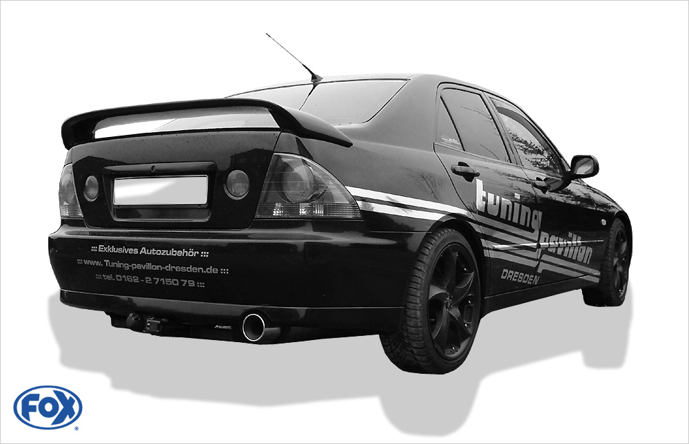 FOX Sportauspuff / ESD f&uuml;r: LEXUS IS 200 / 2.0 - 114kW | Endrohr-Typ: 1x 90 rund | Hinweise: S, 13