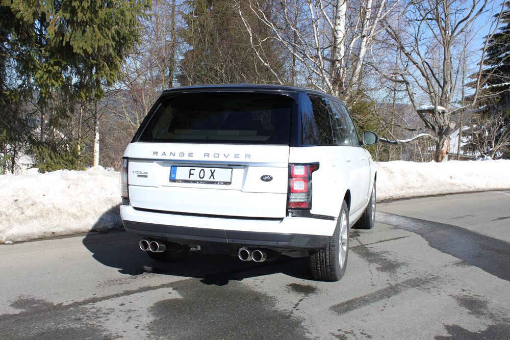 FOX Sportauspuff / Duplex-ESD f&uuml;r: LAND ROVER Range Rover - LG / 3.0D - 190 kW | Endrohr-Typ: 4x 90 rund | Hinweise: S, 16
