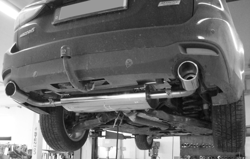 FOX Sportauspuff / Duplex-ESD f&uuml;r: MAZDA 6 SW G145, G165, G192 - GJ-SW / 2.0, 2.5 - 107, 121, 141 kW | Endrohr-Typ: 2x 100 rund | Hinweise: XS, 16