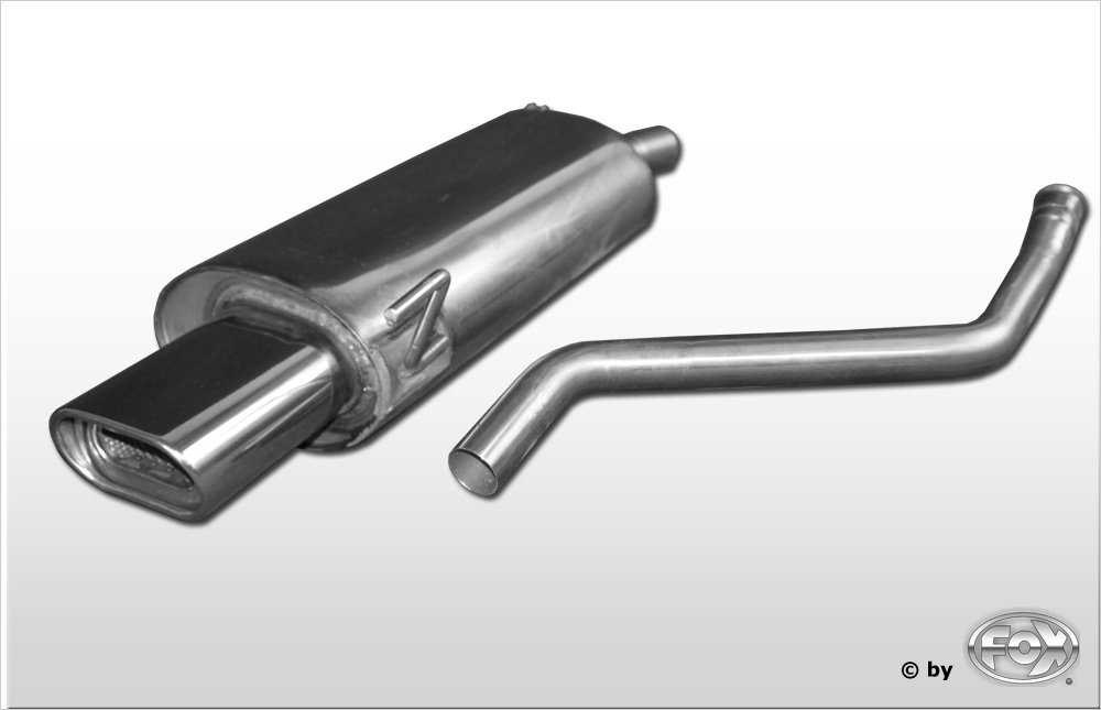 FOX Sportauspuff / ESD f&uuml;r: AUDI 80 - B4, incl. Avant / 1.6, 2.0 16V, 1.9D / 52-85 kW | Endrohr-Typ: 1x 135x80 flachoval | Hinweise: S, 53