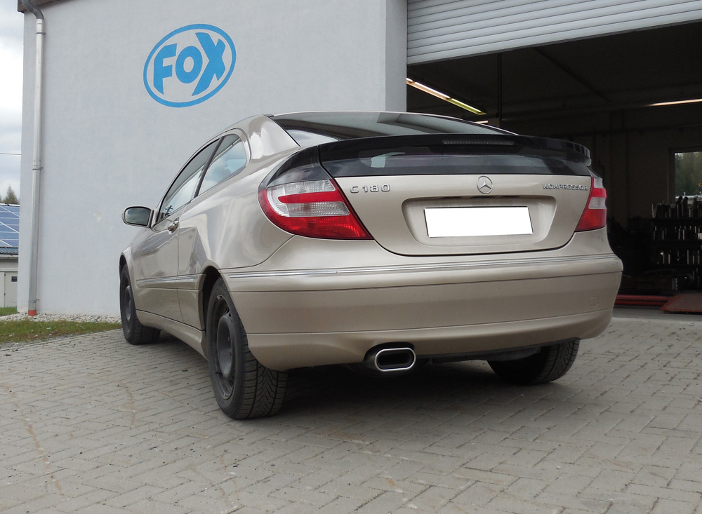 FOX Sportauspuff / ESD f&uuml;r: MERCEDES Sportcoupe - W203 / 2.0, 2.3K - 95, 120, 145 kW | Endrohr-Typ: 1x 160x80 flachoval | Hinweise: S, 53