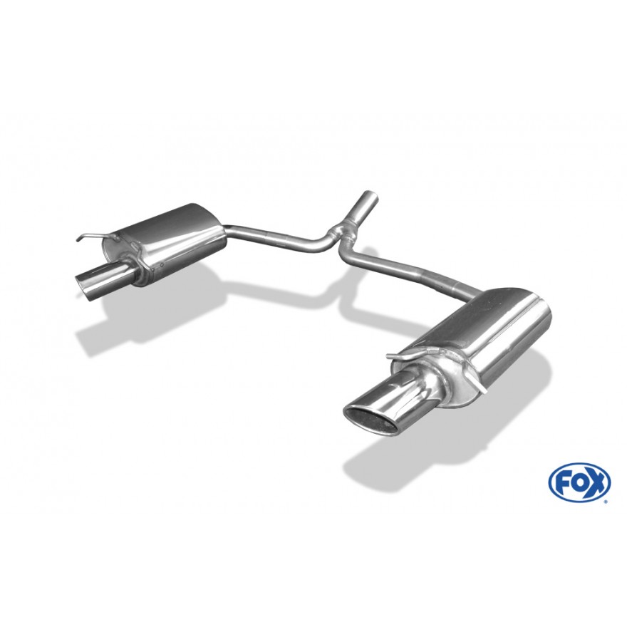FOX Sportauspuff / Duplex-ESD f&uuml;r: MERCEDES C180K, C200, C200K, C250-1.8, C220CDI, C250CDI - W204 / 115-150 kW | Endrohr-Typ: 2x 115x85 oval, seitlich schr&auml;g | Hinweise: S, 38 / passend f&uuml;r AMG-Paket