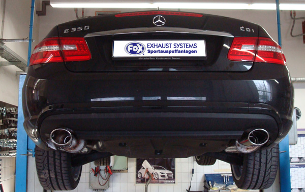 FOX Sportauspuff / Duplex-ESD f&uuml;r: MERCEDES E-Klasse Cabrio - A207 / E350CGI, E350CDI / 210, 170 kW | Endrohr-Typ: 2x 115x85 oval | Hinweise: S, 32 / mit 2 ESD