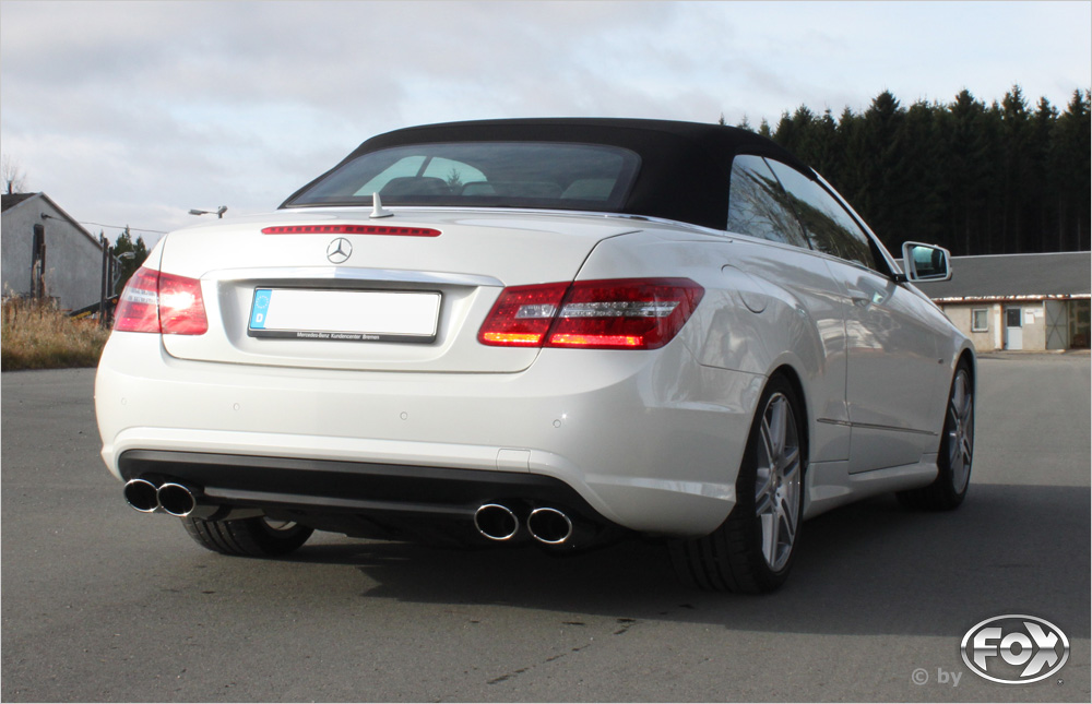 FOX Sportauspuff / Duplex-ESD f&uuml;r: MERCEDES E-Klasse Cabrio - A207 / E200-1.8, E250-1.8, E220CDI, E250CDI / 135, 150, 125, 150 kW | Endrohr-Typ: 4x 115x85 oval | Hinweise: S, 32 / mit 2 ESD