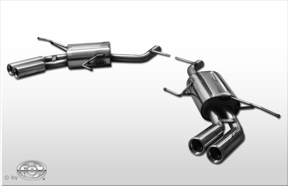 FOX Sportauspuff / Duplex-ESD f&uuml;r: MERCEDES GL320CDI, GL420CDI, GL450CDI, GL500 - X164 / 2006-5.09 / 165, 225, 285 kW | Endrohr-Typ: 4x 76 rund | Hinweise: S, 13