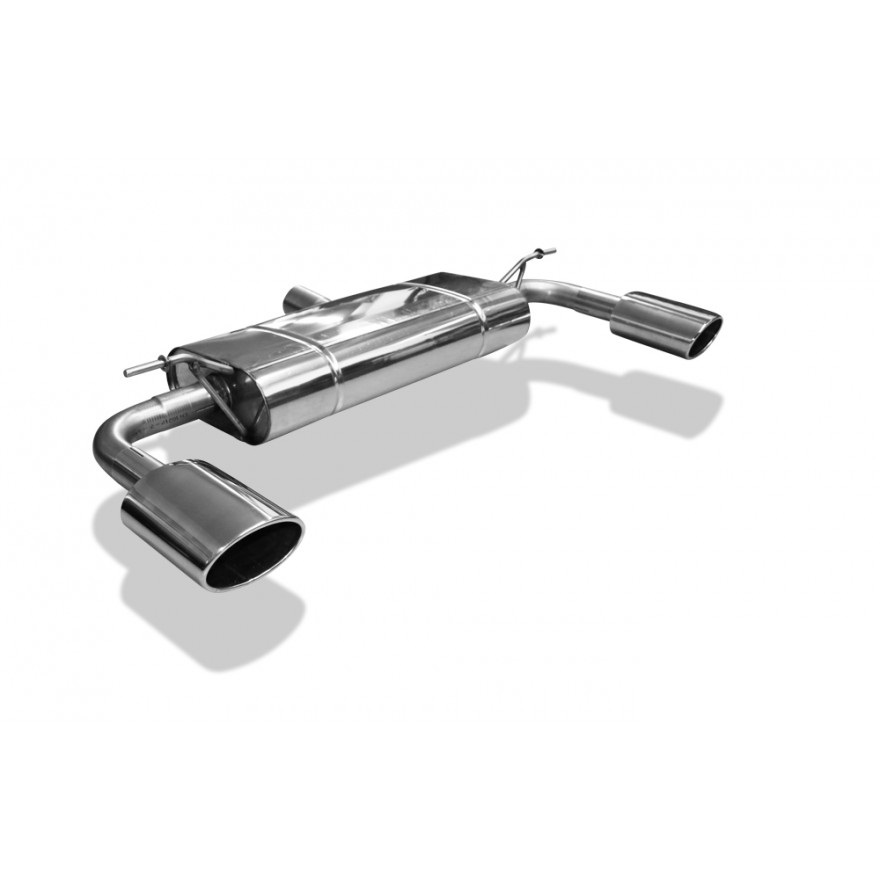 FOX Sportauspuff / Duplex-ESD f&uuml;r: MERCEDES B180, B200, B250 - W246 / 1.8, 2.0 - 90, 115, 155 kW | Endrohr-Typ: 2x 140x90 oval | Hinweise: XS, 32 / passt f&uuml;r Sport-Paket oder normale Hecksch&uuml;rze ausschneiden.